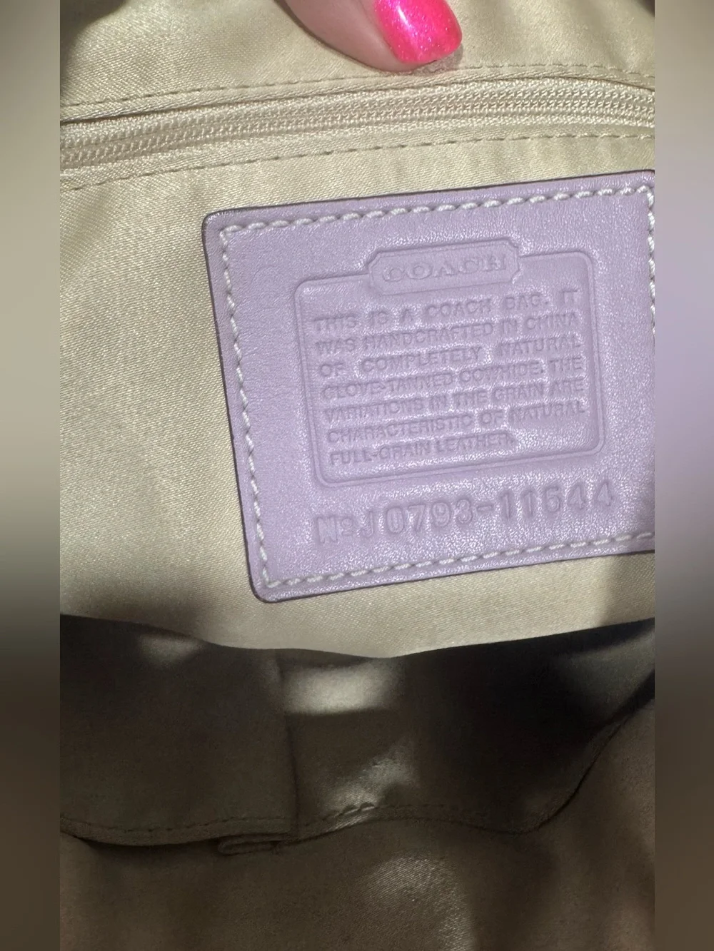 Coach Lilac Vintage Hampton Leather Hobo with Gold Hardware